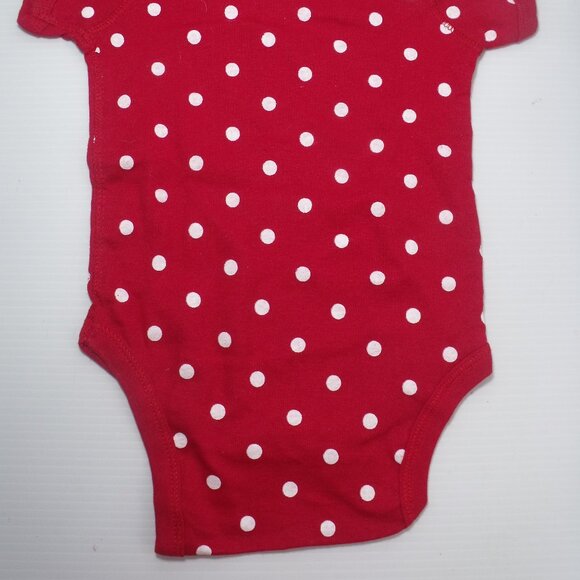 Rabbit Skins Girls Short Sleeve Red Polka Dot Body Suit 6 Months - Picture 4 of 5